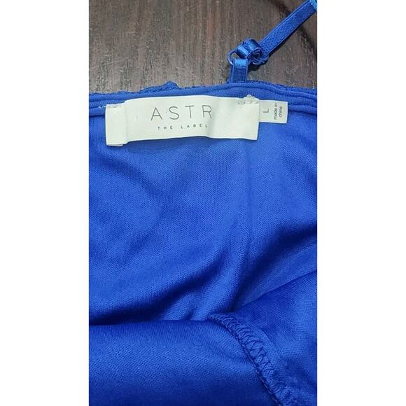 ASTR The Label Size L Royal Cobalt Blue Lace Mini Spaghetti Strap Dress - Picture 4 of 7